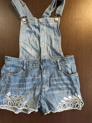 H&M denim shorts overall with embroidery, size 12-13 years