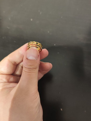 Adjustable stainless steel ring gold color, like new