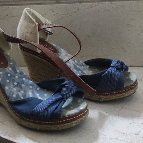 Platform shoes size 38 blue and brown