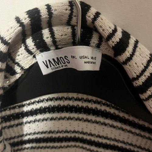 VAMOS striped short-sleeve shirt size L like new, black and white