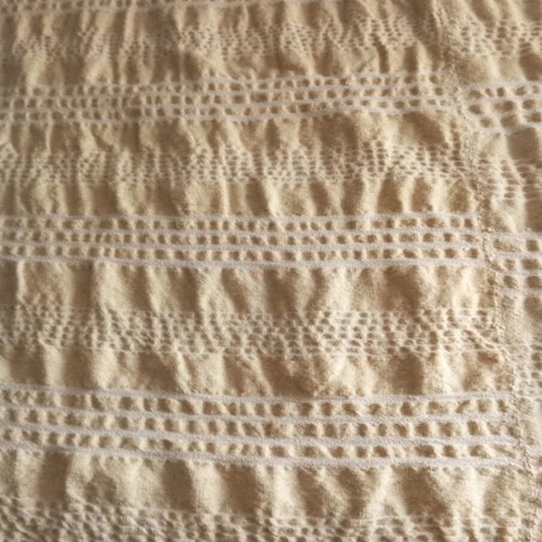 Woven blanket throw like new, handmade ecru