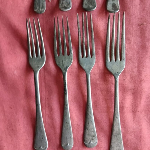 Collectible British Army Forks used, set of 8, WWII