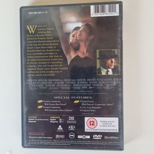 A Beautiful Mind DVD, thriller biography drama, subbed