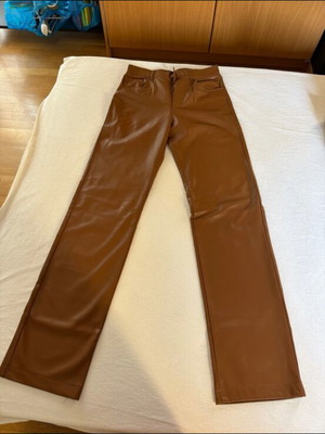 Zara leather pants like new, brown, size XS