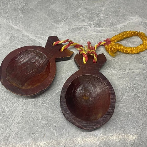 Hand-Painted Wooden Castanets Fiesta Brava used