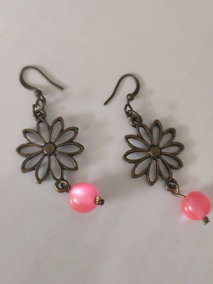Handmade earrings with aged bronze like new