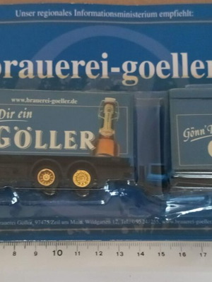 Truck trailer Goeller beer promotional new, scale H0