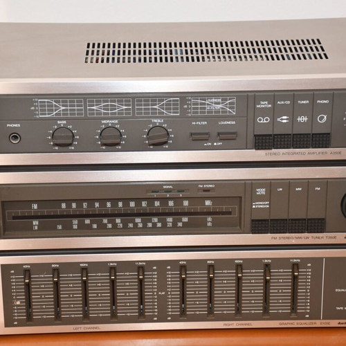 NEC sound system used with turntable, amplifier, radio, equalizer