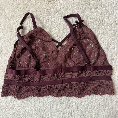 Burgundy lace bra H&M like new, size S