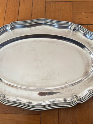 Vintage Prima NS nickel silver serving tray used