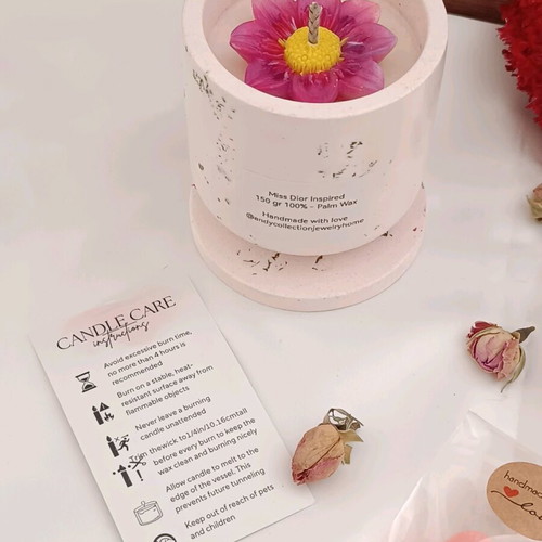 Miss Dior Inspired Candle Set 150ml in Pink Porcelain with Pomegranate and Tray