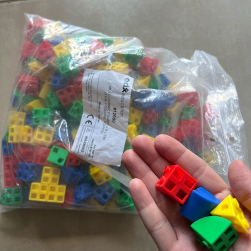 Bag with building blocks like new for ages 3 and up