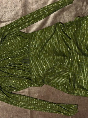 sea green dresses self-portrait - Green Rhinestone Mesh Midi Dress