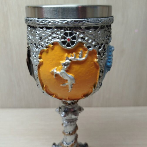 Medieval goblet new with British coats of arms and stainless steel