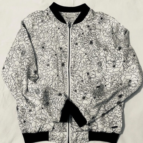 Pepe Jeans Bomber Jacket white-black floral, like new, size S