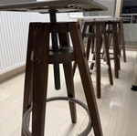 Electra kitchen chairs, 3 black and 1 white, adjustable with 4 legs