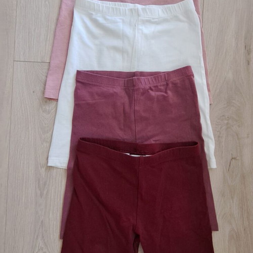 H&M Girls Cycling Shorts set of 4 used, size 128, pink and multicolor