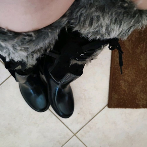 Knee-high boots used, black, size 37