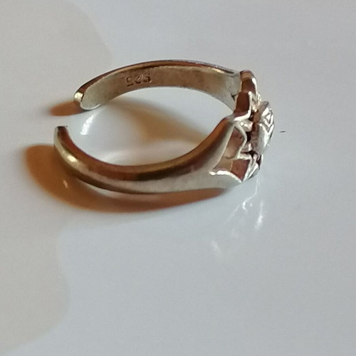 925 Silver Toe Ring with Sun Design new