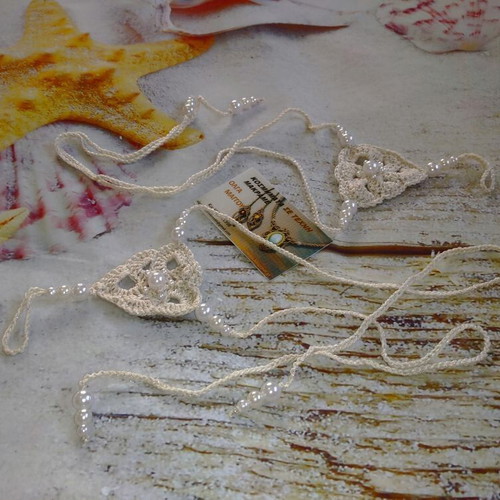 Barefoot foot jewelry with beige pearls new