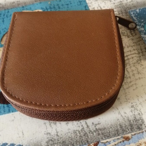 Leather coin wallet new brown