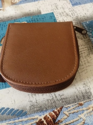 Leather coin wallet new brown