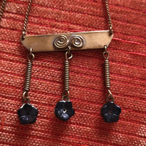 Collectible handmade Cretan jewelry set 1950s, used, bronze