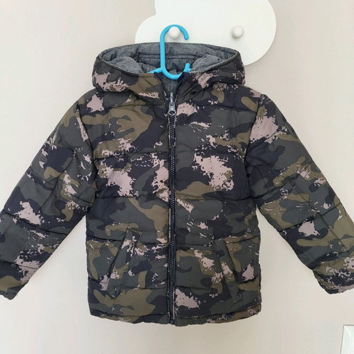 Reversible jacket for 2-year-old boy like new, blue and camouflage