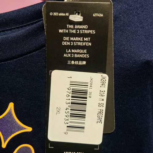Adidas LA Galaxy Men's Short Sleeve Pregame Tee 2XL new, blue