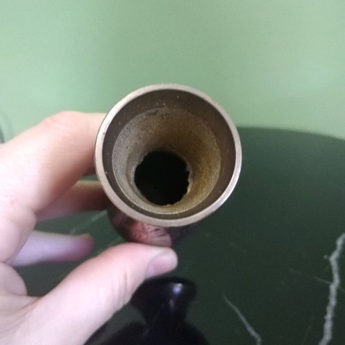 Vintage brass vase used, handmade from India
