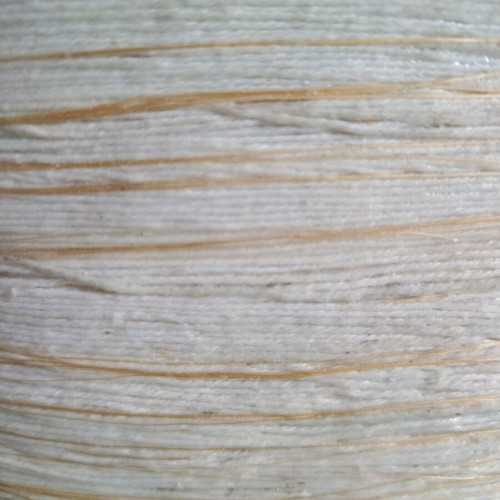 Ivory floor vase used with beige and gold thread weave