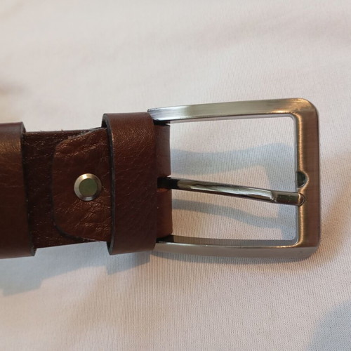 Men's leather belt 130cm used, brown, genuine leather