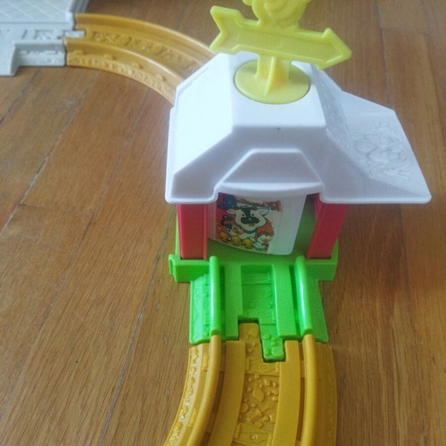 Fisher Price train used with tracks, buildings and carriages