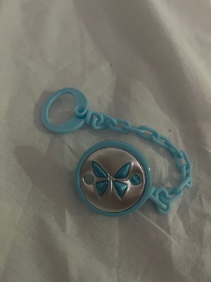 Silver pacifier clip with chain unused
