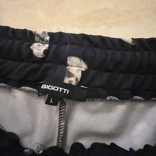 Bigotti pants with ancient Greek figures like new, size L, black and white