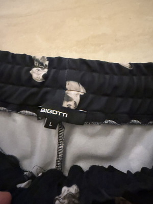 Bigotti pants with ancient Greek figures like new, size L, black and white