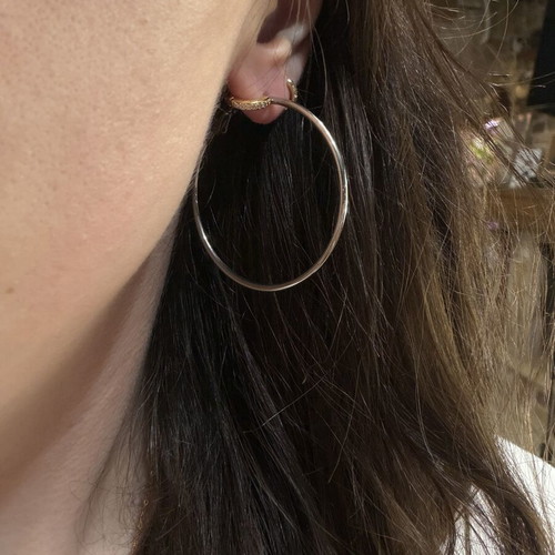 Silver hoop earrings like new, steel