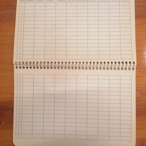 Vintage 80s Globus Grade Book Spiral & Biokart Blue Check Notebook