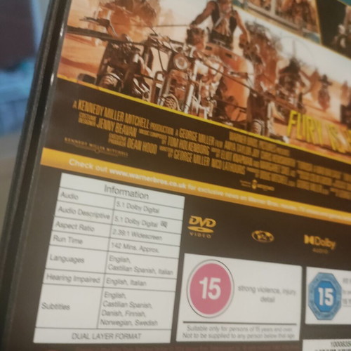 Furiosa Mad Max Saga DVD like new, English subtitles