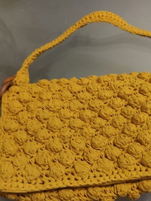 Zara yellow knitted summer shoulder bag new