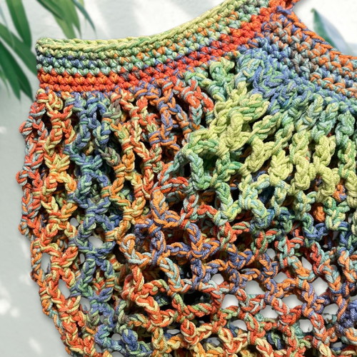 Tropical Handmade Mesh Market Bag
