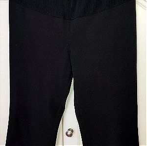 Ρούχα εγκυμοσύνης: παντελόνι μαύρο μέγεθος S με ρυθμιζόμενη μέση + πουλόβερ μάλλινο με υψηλό λαιμό, χρώμα πράσινο λαδί, με ρυθμιζόμενη μέση  μέγεθος S