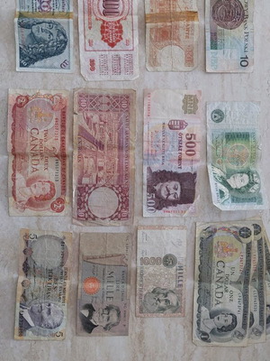 Rare foreign paper money used, some uncirculated