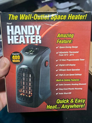 Handy Heater wall outlet 400w new