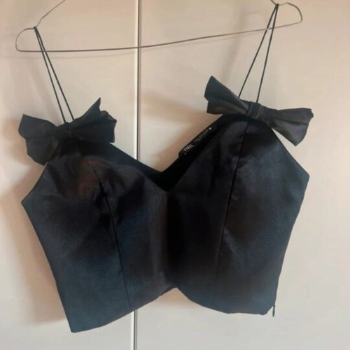 Zara satin top like new, black, size M