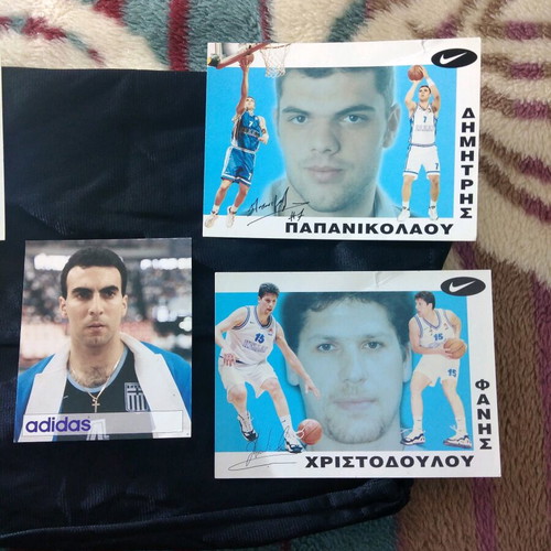 Nike postcard and Adidas card with autographs like new, 90s