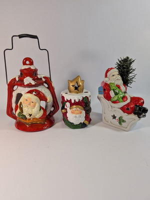 Christmas lanterns used, decorative set