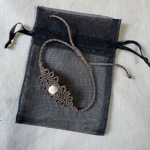 Macrame bracelet boho with semiprecious stone, new