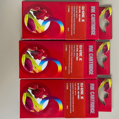 Canon CLI526 Cyan compatible ink new, set of 3 cartridges