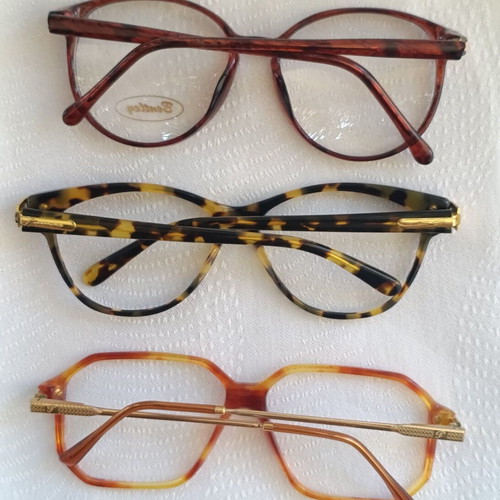 Authentic Used Eyeglass Frames Lot of 9 Colorful Vintage 1980s-1990s